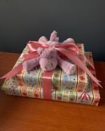 Can we talk about this gift wrap for a second!?!?

-The mini @jellycat smudge hippo!
-The new carnival @riflepaperco wrapping paper!
-The pink bow!! 

We cannot get enough!